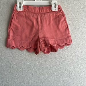 crewcuts toddler girls scalloped coral orange shorts